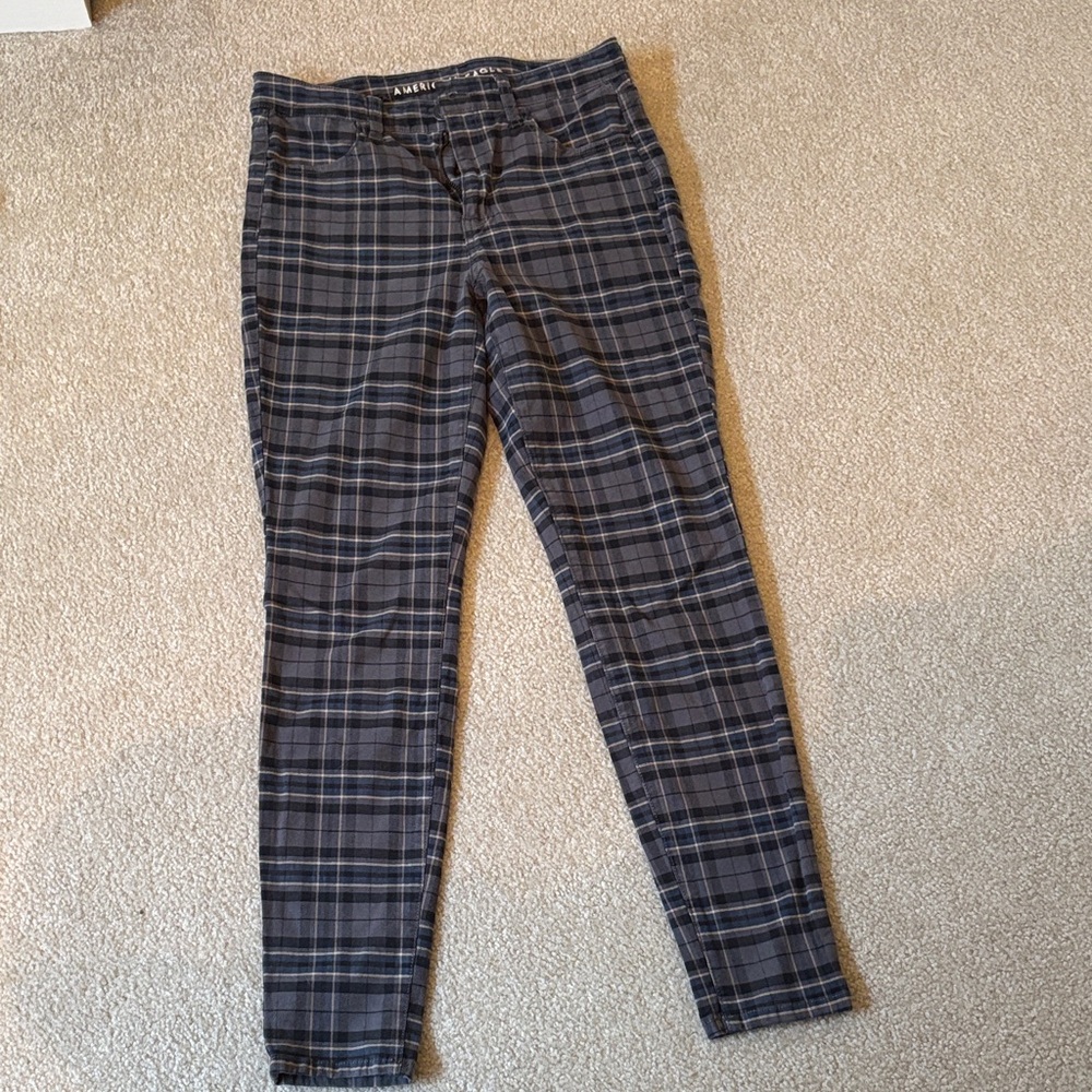American Eagle Outfitters Black Plaid Jeggings